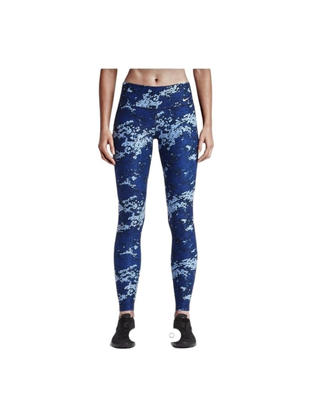 Nike One Legend Dri Fit Blue Pattern Capri Leggings XS
